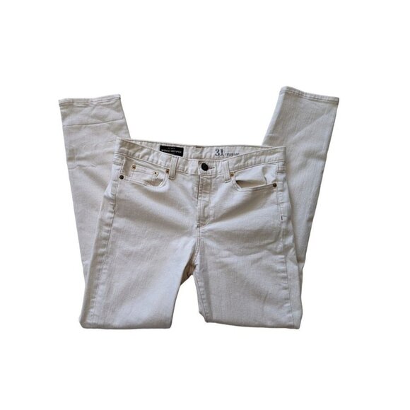 J. Crew Mid Rise Toothpick Women's Denim White Jean Ankle Size 31 - Picture 1 of 4